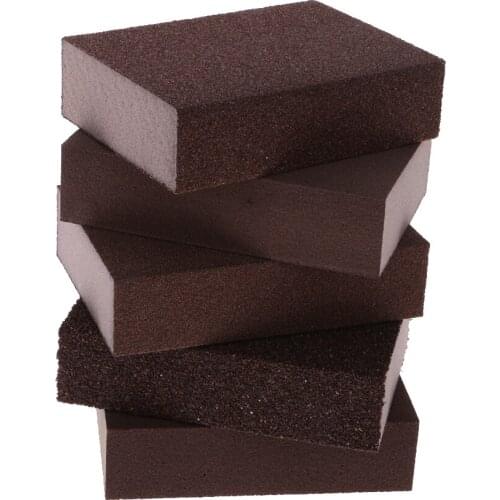 Pack of 5 Abrasive Foam Sanding Sponge Block Double Sided Pads Wood Furniture Grinding