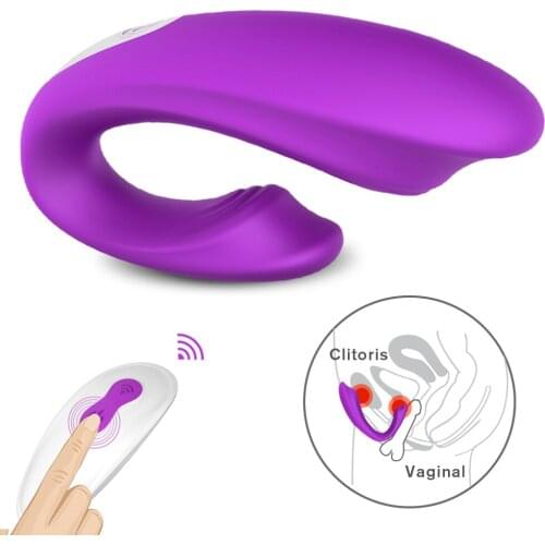 Clitoris and G-spot vibrator wireless atmosphere remote control U-shaped stimulator female sex toy masturbator solo or couple