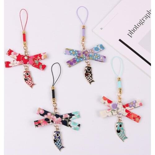 Japanese and Wind Brocade carp wish good luck mobile phone Bluetooth headset airpods pendant key buckle Pendant Jewelry