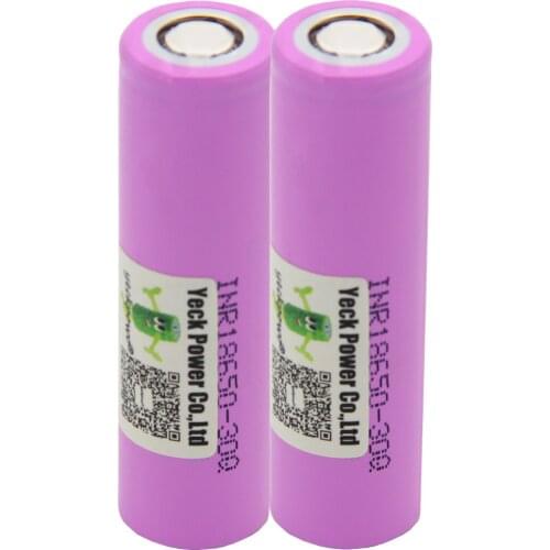 YECKPOWO INR18650 30Q battery li-ion batteries 10C rate high drain 30A 3.7V 3000mah rechargeable akkumulator / 18650 charger