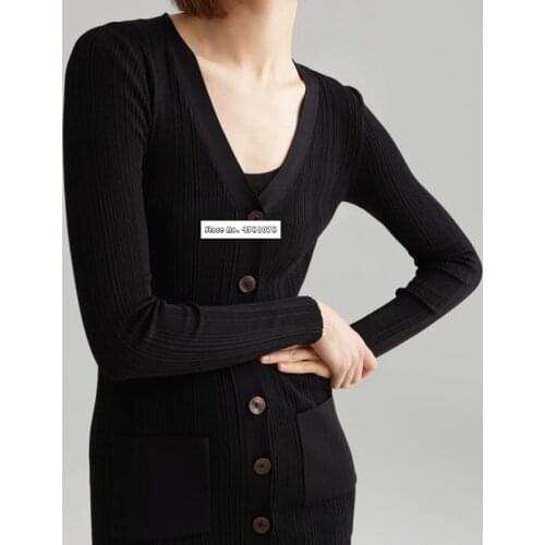 Autumn Winter Women Sweater Spring 2020 Rayon Blend Knit Cardigan