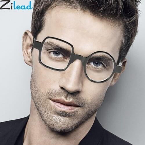 Zilead Round&Square Asymmetrical Reading Glasses For Women&Men Resin Presbyopia Glasses Hyperopia Eyeglasses+1.0to+4.0 Unisex