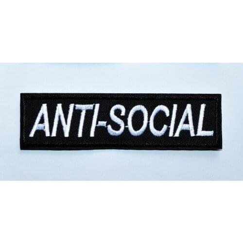 Anti-Social Punk Rock Band Embroidered Music Heavy Metal Logo Iron On Patch (Size is about 13 * 2.7 cm)
