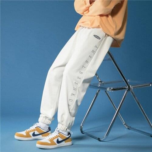 2021 Trendy Sweatpants Men Loose Trousers Jogging Pants Comfortable Male with Embroidery Outdoor Sport Autumn Men Baggy Fit Type