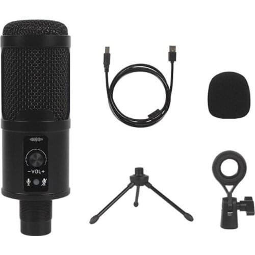USB Microphone PC Gaming Mic with Tripod Stand for Streaming Podcasting, Vocal Recording Compatible with Windows Mac OS
