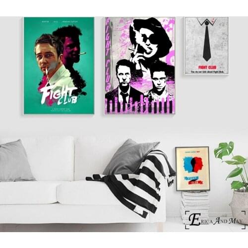 Fight Club Classic Movie Artwork Canvas Painting Posters And Prints Pictures On The Wall Abstract Decorative Home Decor Plakat