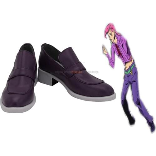 JoJo Anime Diavolo Shoes Cosplay JoJos Bizarre Adventure Diavolo Purple Boots Cosplay Customized Shoes for Unisex