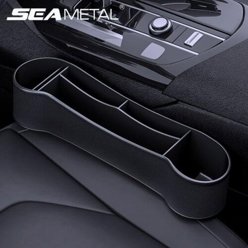 Car Seat Crevice Storage Box Interior Auto Seat Gap Organizer PU Leather Seat Side Pocket Filler Bag for Key Card Phone Holder