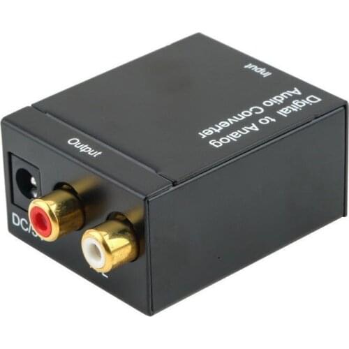 Digital Optical Toslink SPDIF Coax to Analog RCA o Converter Adapter with Fiber Cable