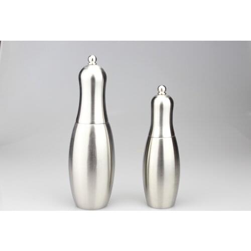 Bowling Ball Shape Hand Driven Pepper Mill,Stainless Steel Case Manual Salt Grinder,Food Safe Ceramic Burr,Home Decoration