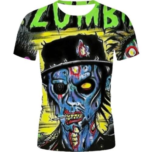 2021 Summer Hot Sale New Unisex 3D Printed Skull T-shirt High Quality Sports Mens Comfortable Top Hip Hop Oversized t-shirts