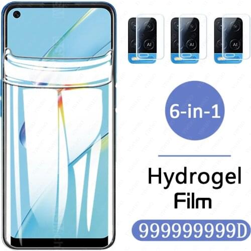 Soft Hydrogel Film for Oppo A54 Front Screen Cover Protector Back Lens on Oppo A54 A 54 54a CPH2239 6.51" Camera Glass