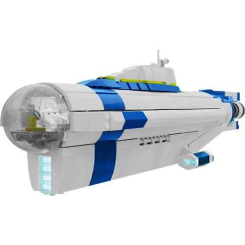 MOC Deep Diving Sailing Warship Building Block Model Subnautica Cyclops Carrier Submarine Naval Vessels Brick Child Toy Boy Gift