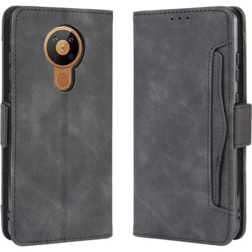 For Nokia 5.3 Case Multi-card slot Leather Book Flip Design Wallet Case Soft Cover For Nokia 5.3