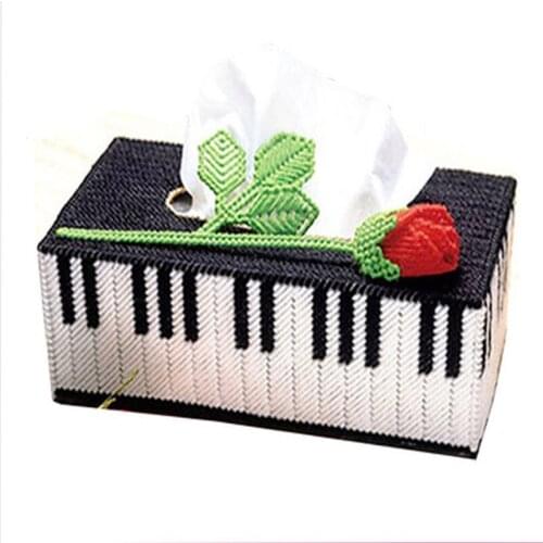 Creative hand-made new material package thick woolen cross three-dimensional embroidered long draw tissue box love piano piano a