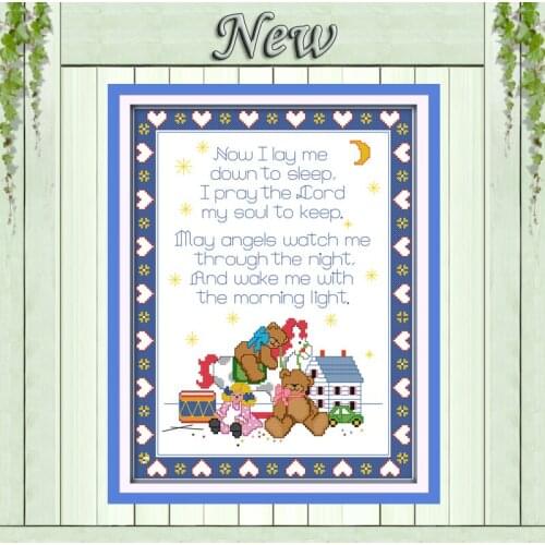Prayer bear animals cartoon Decor paintings counted printed on canvas DMC 11CT 14CT kits Cross Stitch embroidery needlework Sets