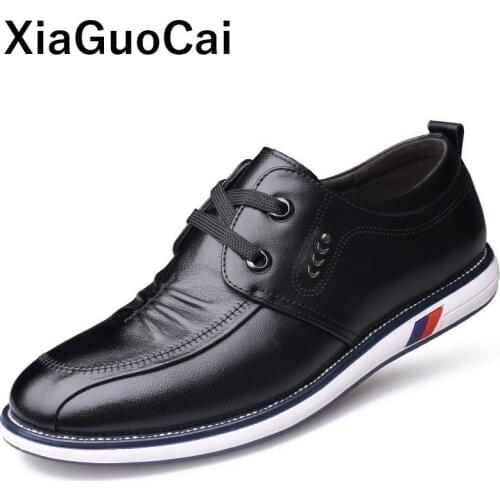 Spring Autumn Men Casual Shoes Genuine Leather Male Flats British Luxury Lace Up Mans Footwear High Quality Fashion New Arrival