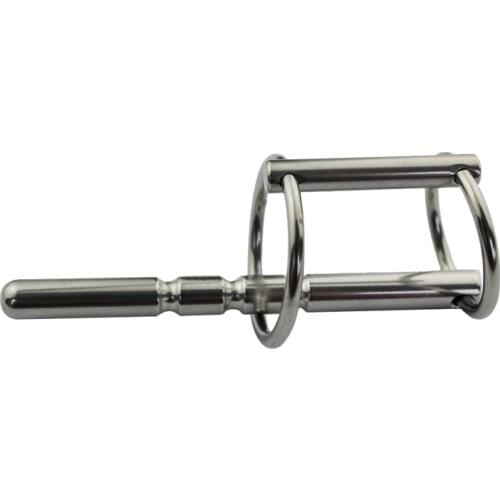 Male Stainless Steel Penis Urinary Plug with 2 size Cock ring,Urethra Catheter,Sex Toy,Adult Game,Urethra Stimulate Dilator A010