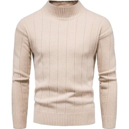 2020 Mens Wool Sweater Male Half Turtleneck Pullovers Winter Solid Casual Bottoming Shirt Men Brand Clothing Sweaters