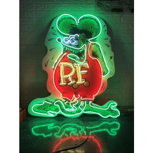 Neon Sign Acrylic Baseboard RAT FINK WINDOW club Fairy Lamp glass resterant light Hotel enseigne coffee Impact art Attract light
