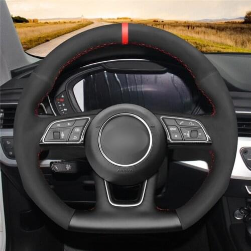 DIY Anti-Slip Wear-Resistant Steering Wheel Cover For Audi A3 (8V) A4 (B9) Avant A1 (8X) Sportback Q2 Car Interior Decoration