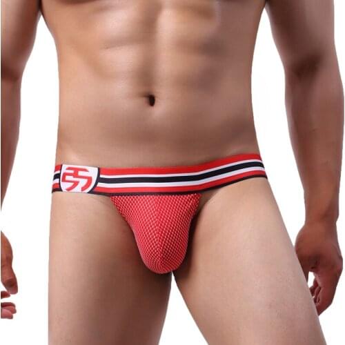 New Man Nylon Thongs Male Sexy Penis T-Back Panties Gay Mini Strings Jockstraps Underwear
