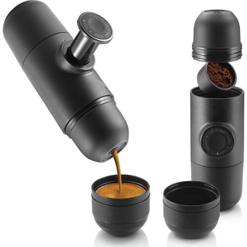 Mini Portable Coffee Machine Manual Pressure Espresso Coffee Maker With Coffee Powder Box For Travel Camping Hiking Home Office