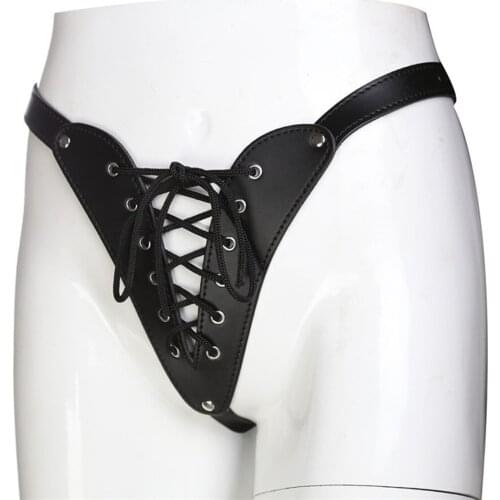 Sexy Panty Chastity Panties BDSM Bondage Leather Open Crotch Underwear Sex Toys for Men Women Adult Sex play Fetish Harnesses