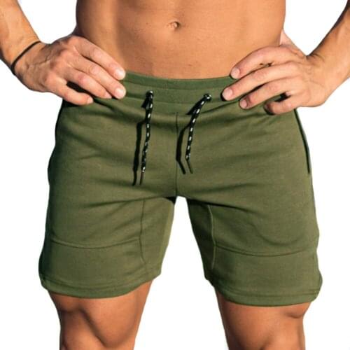 Mens New Casual Solid Color Shorts Men Lace Up Sports Shorts Elasticity Breathable Fitness Summer Shorts Ropa Hombre