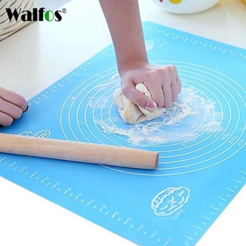 Walfos40x50cm Big Size Silicone Cake Dough Pastry Fondant Rolling Cutting Mat Baking Pad Pastry Boards Cookie Baking Mat