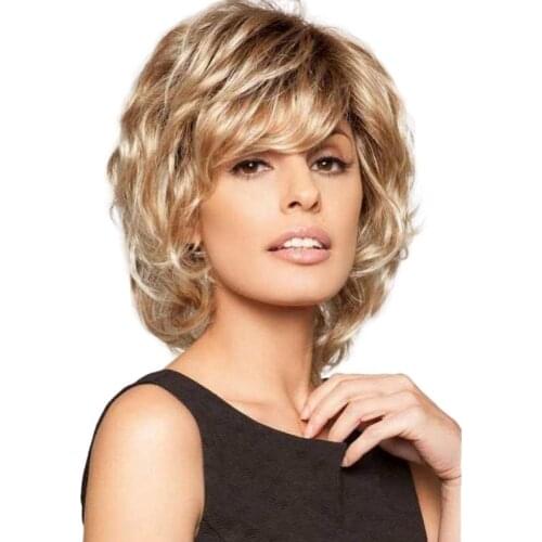 Louise Short Blonde Layered Shaggy Wavy Full Synthetic Wigs