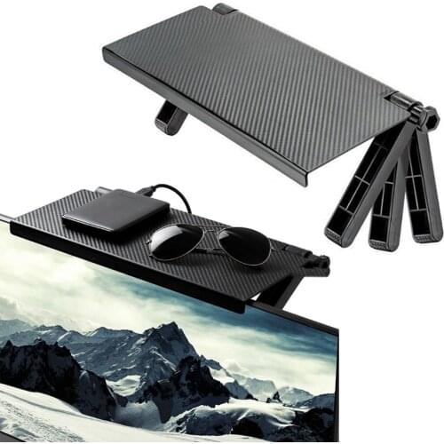LCD Display Rack Multi-functional Adjustable TV Computer Screen Monitor Top Storage Shelf Bracket Holder for Home Office School