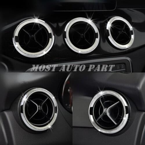 Rhinestone Style Console Air Vent Outlet Cover Ring For Benz GLA X156 2013-2018 Car accesories interior Car decoration