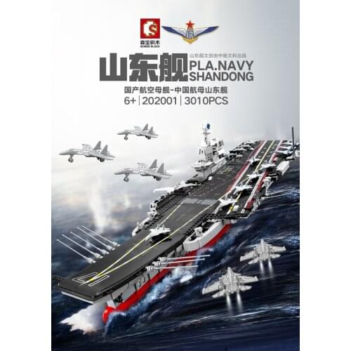 LED 3010pcs Aircraft Technic Carrier Type 001a Shandong Ship Building Blocks Military Army Weapon Bricks kids Toys Gifts