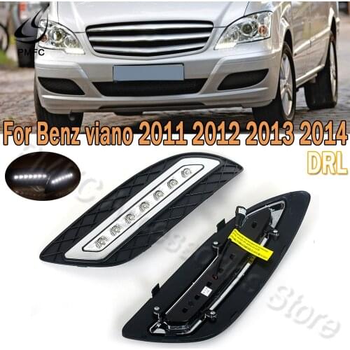 PMFC LED Daytime Running Lights DRL Fog Lamp Decoration Lamp 12V Daytime Light For Mercedes Benz Viano 2011 2012 2013 2014