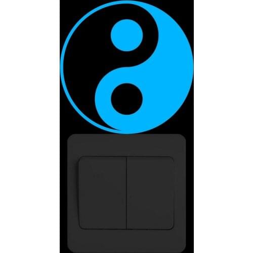 Yin and Yang Gossip Luminous Decal/Good and Bad Glow Switch Sticker Chinese Style Wall Art Sticker for Laptop Car Home DIY Decor