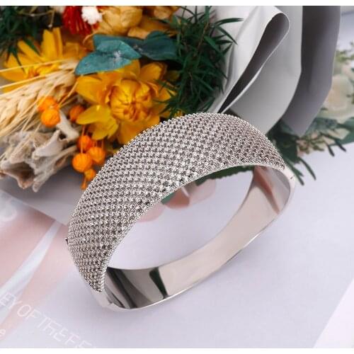 TIRIM Fashionable luxury Wide Bracelet Full cubic zircon bracelet CZ goddess wide edition weddig jewelry Dinner Party Bracelet