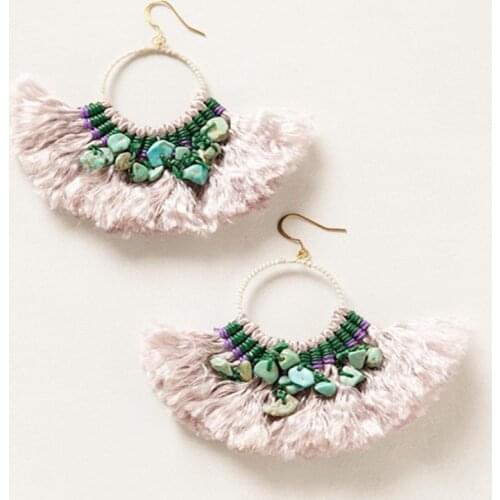 Dongmu Jewelry 2018 new Bohemian style pink tassel earrings fashion gifts Christmas gifts