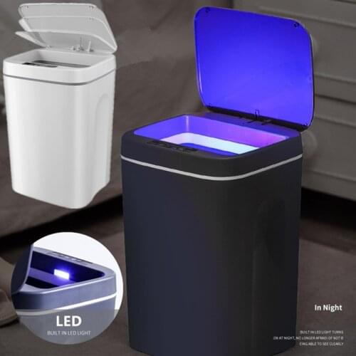 Automatic Touchless Intelligent induction Motion Sensor Trash Can Rechargeable 12L Trash Can With Low Noise Waste Garbage Bin