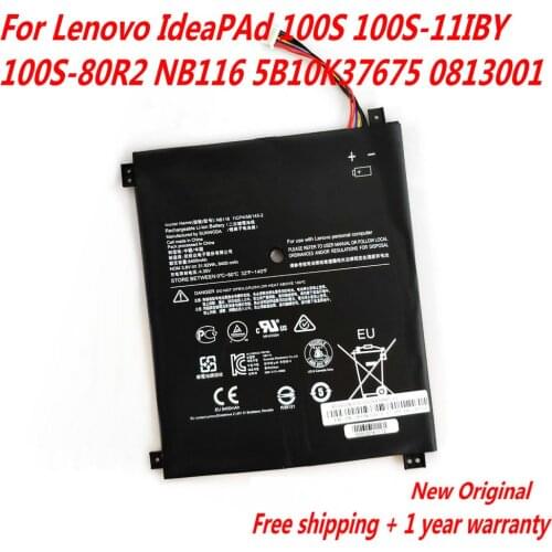 High Quality NB116 Laptop Battery For Lenovo IdeaPAd 100S 100S-11IBY 100S-80R2 NB116 5B10K37675 0813001 3.8V 31.92WH 8400mAh