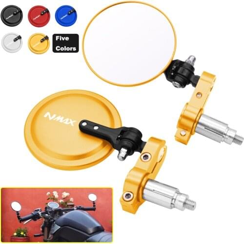 Motorcycle Rear View Mirrors Round 7/8" Handle Bar End Foldable Motorbike Side Mirror For YAMAHA NMAX 155 125 NMAX155 2020 2021