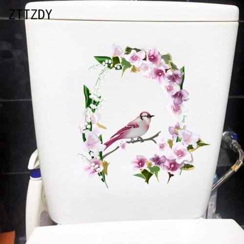 ZTTZDY 23.5×25.2CM Creative Wreath Bird Home Living Room Wall Stickers Fashion Toilet WC Accessories T2-1380