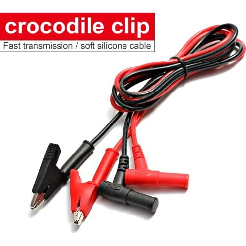 1M Double End Test Lead Wire Line Electrical Voltage 4Mm Banana Plug and Alligator Clip Crocodile 15A Multimeter Diy Test