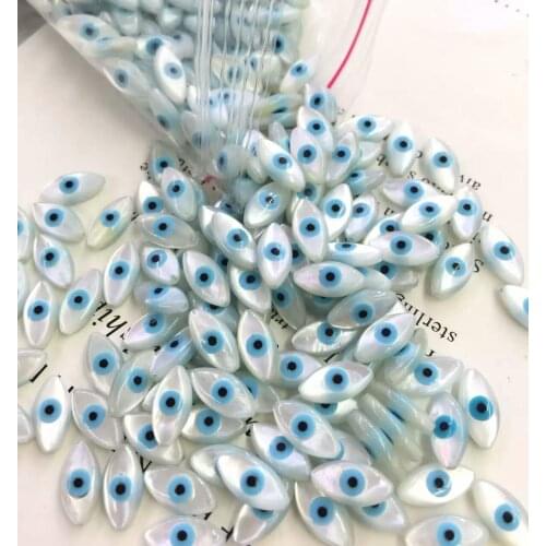100pcs/lot Wholesale 5*10mm Hot Sell Natural Marquise Shape Eye Mother Of Pearl Fashion Eye Pendant Of Necklace Accessories