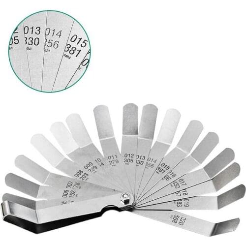 16pcs/set Feeler Gauge 0.127-0.508mm for Stainless Steel High-precision Single Valve Plug Gauge