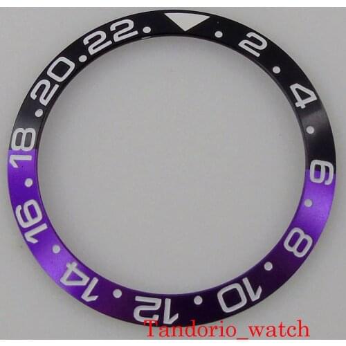 38mm*30.6mm Watch Bezel Insert Ring Alloy Material For 40mm SUB Watch Case Black Purple Color