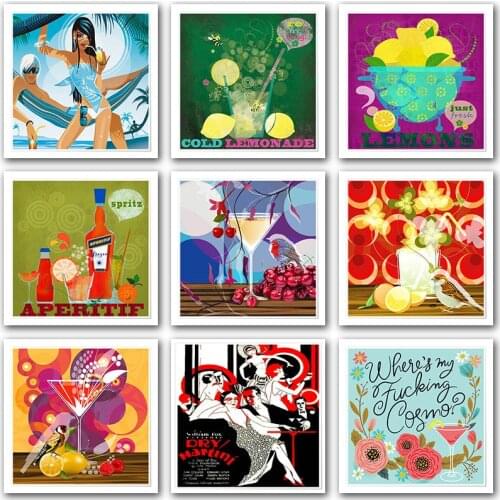 Full Round Diamond mosaic Full Square Diamond embroidery Cross stitch 5D DIY Diamond painting Blackboard text girl bar decor art