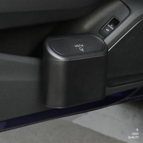 Car Trash Bin Hanging Vehicle Garbage Storage Box Black Abs Pressing Type Trash Can Sealed And Odorless Auto Accessories