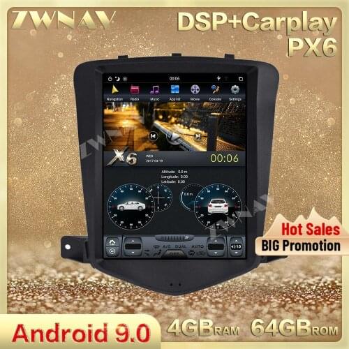Vertical screen tesla style Android 9.0 Car multimedia For Chevrolet CRUZE 2008-2012 Audio Video Radio Stereo GPS Naiv head unit