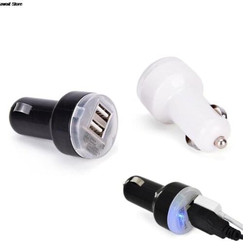 Black Cigarette Lighter for Samsung Galaxy S6 Note 5 4 Phone Charger Dual USB 2 Port DC Car Charger DC 5V 2.1A Adapter